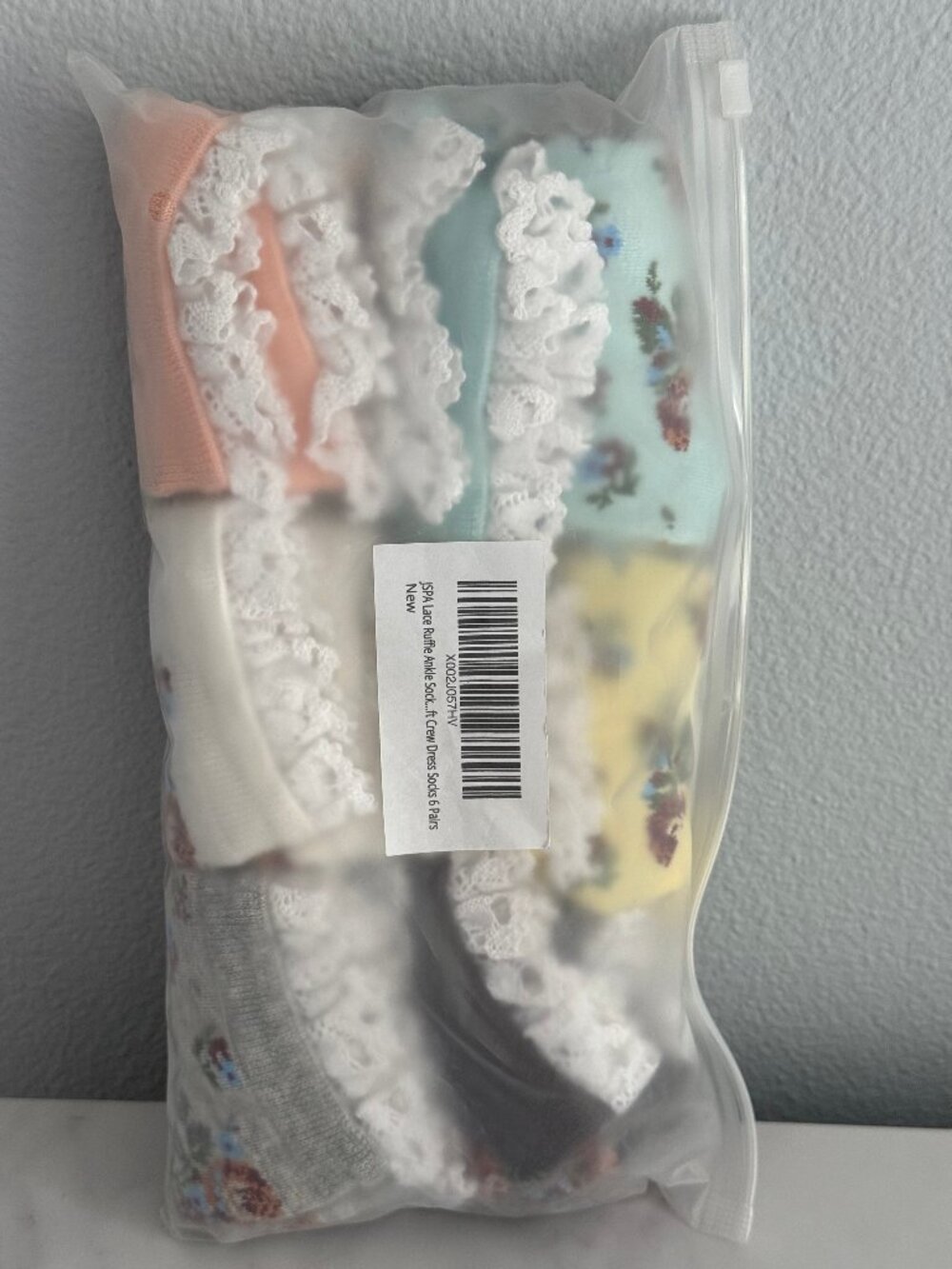 JSPA Women's Lace Ankle Socks 6-pairs - Picture 2 of 3
